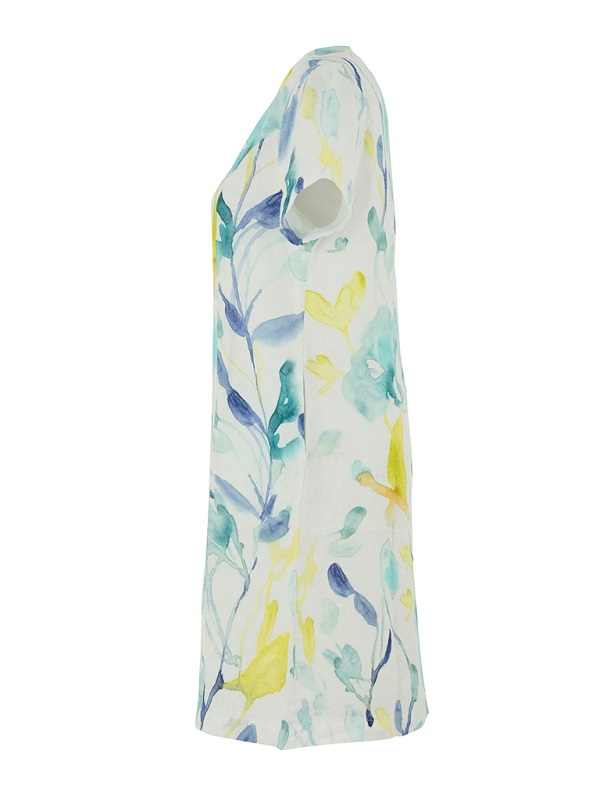 Dolcezza Sommerkleid mit floralem Aquarell-Print R2540 side