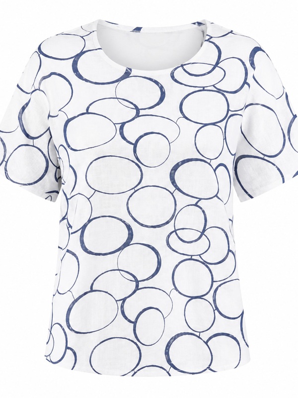 Sommershirt mit Print von Anna Menotti, blau-weiss 031743 style