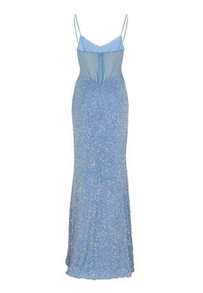 Slipdress mit transparenter Rückenpartie - steel 5AG070HK back