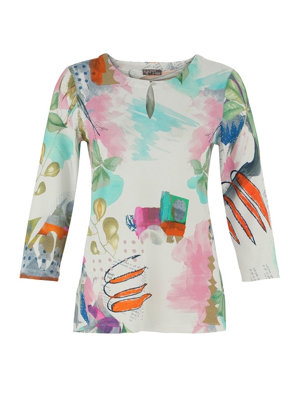 Dolcezza Shirt mit kreativem Aquarell-Print D2503