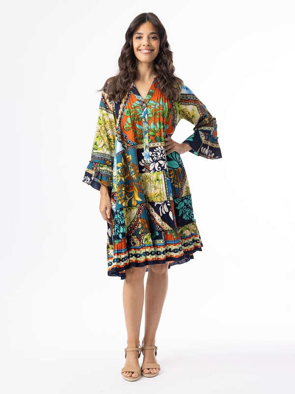 Orientique Cabo Fria Dress Frill Buttonthrough  40205