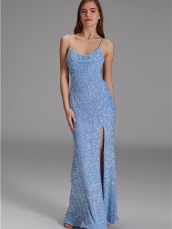 Slipdress mit transparenter Rückenpartie - steel 5AG070HK 