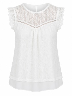 Elegantes Spitzentop in Weiß