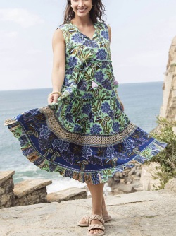 Orientique Las Cuevas Kleid, mehrlagig, ärmellos  20118