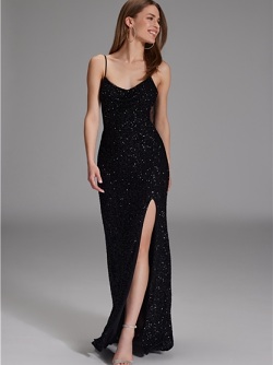 Slipdress mit transparenter Rückenpartie - black 5AG070HK 