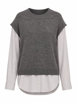 Pullover von Marinello, grau weiss, 16296