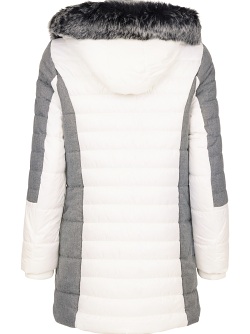 Normann Steppjacke mit abnehmbarer Kapuze und Kunstpelz - weiss 6723