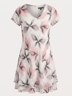 Sommerkleid von Anna Menotti, weiss-rosa  031 759