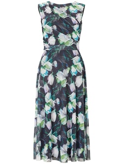 Swing Kleid aus bedrucktem Mesh 5AE10500