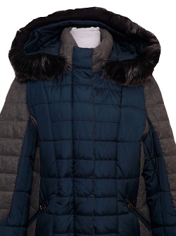 Normann Steppjacke mit abnehmbarer Kapuze und Kunstpelz - dark green 6723