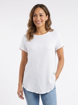 Navigazione Damen Tunika 1/4 Arm, weiß 51141