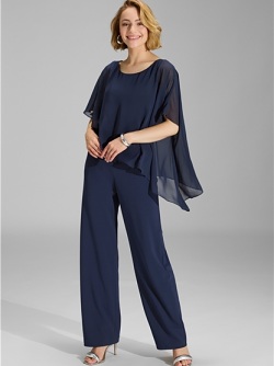 Jumpsuit aus Crepe Jersey mit Chiffon Überwurf, 3AI01600 