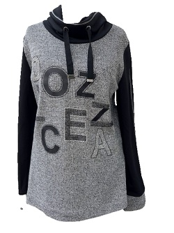 Sweat von Dolcezza, schwarz/silber meliert, 72174
