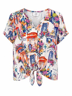 Bluse mit farbenfrohem Allover-Print von Seidel  D1505-31