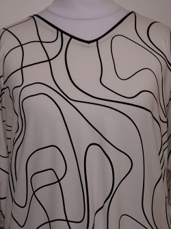 Blusenshirt von Seidel, weiß/schwarz, C3001-11