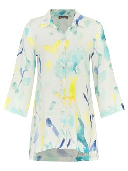 Dolcezza Hemdbluse mit Aquarell-Print R2537