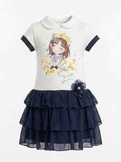 Chicco Kleid "My Sweet Garden", weiss blau  03840