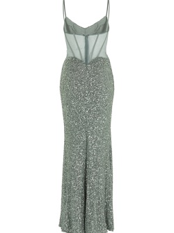 Slipdress mit transparenter Rückenpartie - mint ice 5AG070HK 