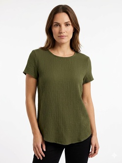 Navigazione Damen Tunika 1/4 Arm, olivgrün 51141