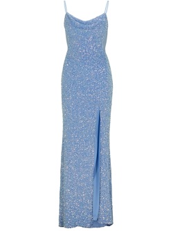 Slipdress mit transparenter Rückenpartie - steel 5AG070HK 