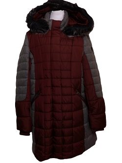 Normann Steppjacke mit abnehmbarer Kapuze und Kunstpelz - burgund 6723