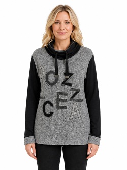 Sweat von Dolcezza, schwarz/silber meliert, 72174