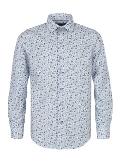 Hemd Boys New Gol red label slim fit, weiss-blau, 5556800