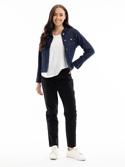 Orientique Cord Solid Jeggings 2681 Black