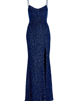 Slipdress mit transparenter Rückenpartie - navy 5AG070HK 