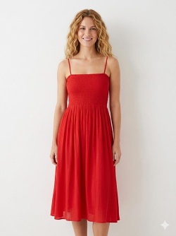 Orientique Kleid Rayon Dobby, rot  81315