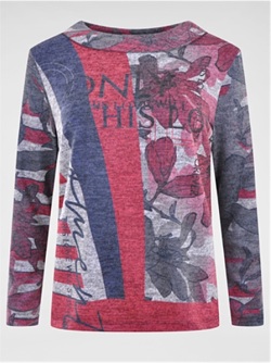 Navigazione Damen Flauschshirt 1/1 Arm - fuchsia 48932