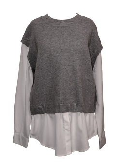 Pullover von Marinello, grau weiss, 16296