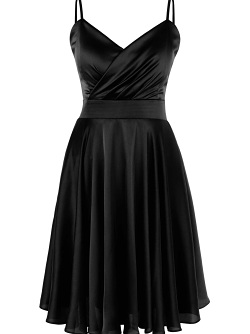 Satinkleid New Gol 13840-2 schwarz