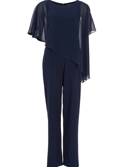 Jumpsuit aus Crepe Jersey mit Chiffon Überwurf, 3AI01600 