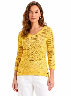 Capuccino luftiger Pullover - gelb 260402-207 
