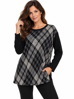 Blusenshirt von Seidel, schwarz/weiß, Z3078