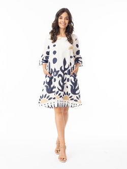 Orientique Nazca Dress Contemporary Frill Sleeve 40192