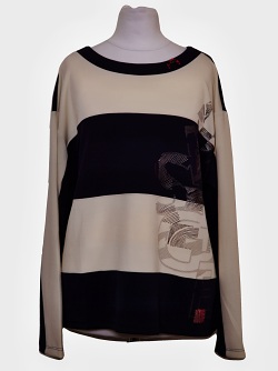 Barbara Lebek Oberteil mit Kordelzug und Streifenmuster, 37170032