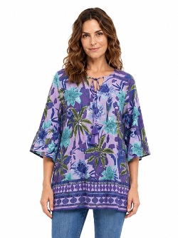 Bluse one summer Orientique mit floralem Alloverprint DW53J