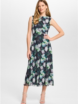 Swing Kleid aus bedrucktem Mesh 5AE10500