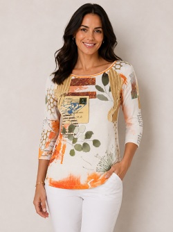 Dolcezza Shirt mit kreativem Collage-Print R2531
