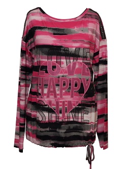 Top Secret Langarm Shirt - pink/schwarz 220911155