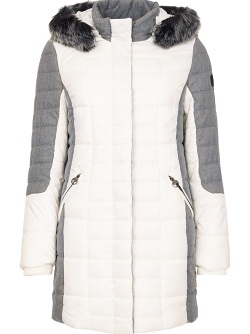 Normann Steppjacke mit abnehmbarer Kapuze und Kunstpelz - weiss 6723