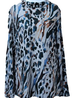 Capuccino CPO Pullover mit kleinem Stehkragen und Kordel, 805002