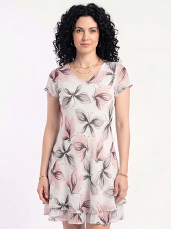 Sommerkleid von Anna Menotti, weiss-rosa  031 759