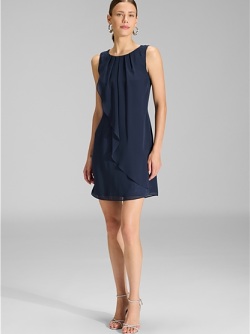 Cocktailkleid aus Chiffon, blau, Swing