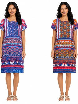 Orientique Wendekleid mit ausdrucksstarkem Muster 61497