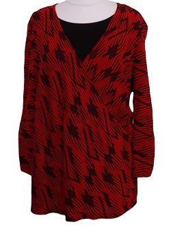 Blusenshirt von Seidel, rot/schwarz, W3064