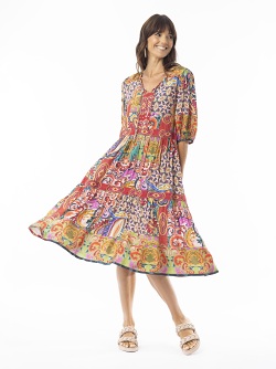 Escape Francesca Dress Elbow Sleeve Print  71565