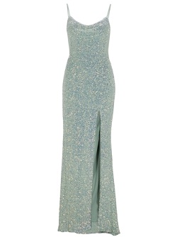 Slipdress mit transparenter Rückenpartie - frozen mint 5AG070HK 